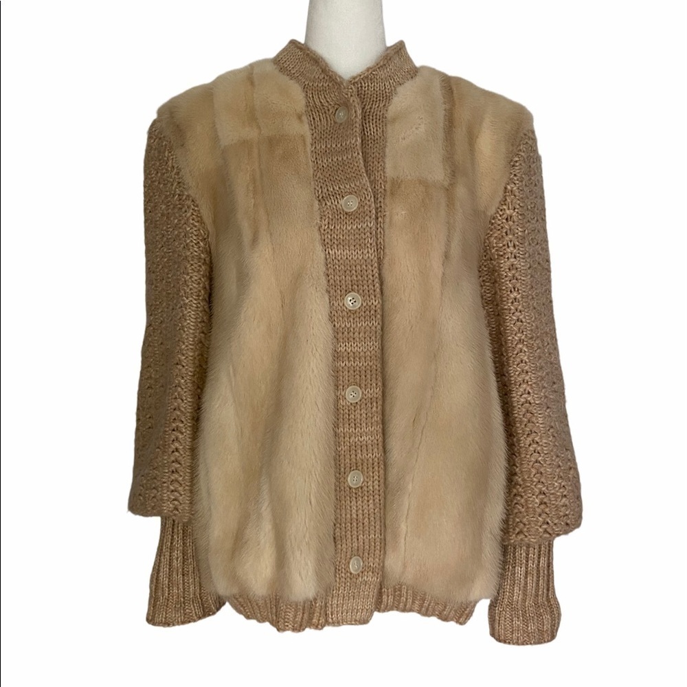 Vintage 1950s Fur Heavy Cardigan Sweater